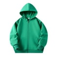 thumbnail image 1 of Boys Hoodies Solid Color Zip Up Sweatshirt Casual Tops Coat&jacket Size 8-9T, 1 of 7