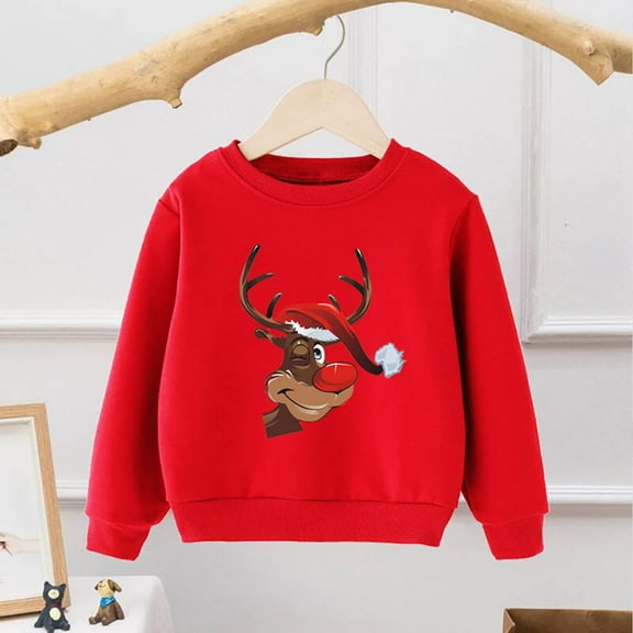 Boys Hoodies & Sweatshirts Christmas Cartoon Long Sleeve Letter Sweatshirt Toddler Outfit for Kids