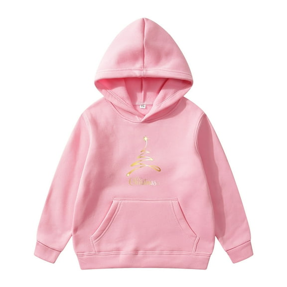 Boys Hoodies & Sweatshirts Christmas Print Children's Hoodie with Fashionable Design and Casual Pocket Decoration Plus for Comfort