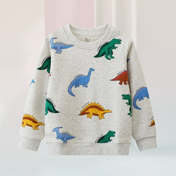 Boys Hoodies & Sweatshirts Comfortable Long Sleeve Children Dinosaurs Cartoon Sweatshirt Cute Style for Little Boys