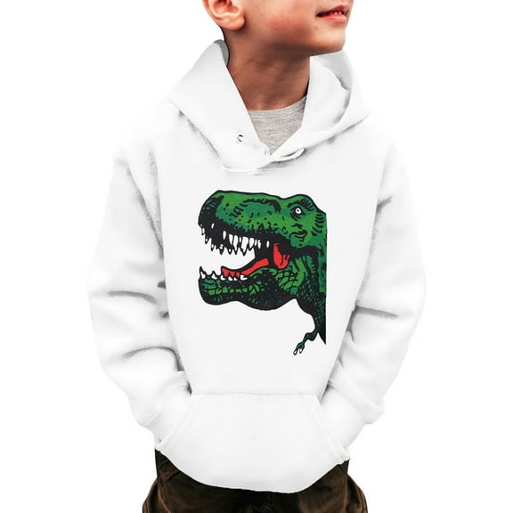 Boys Hoodies & Sweatshirts Dinosaur Print Children's Casual Hoodie Pocket Design Fashionable for Boys and Girls