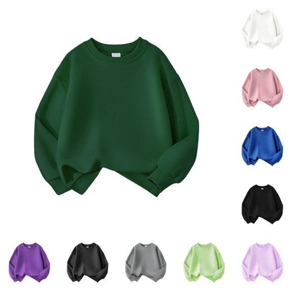 Boys Hoodies & Sweatshirts Toddler Pullover Sweatshirt Basic Crewneck Solid Hoodie Coat Tops for Kids