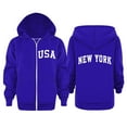 thumbnail image 1 of Hoodies For Boys Soft Long Sleeve Letter Print Hooded Full Zipper Sweatshirts With Pockets Boys Sweatshirts Blue 3 Years-4 Years, 1 of 6