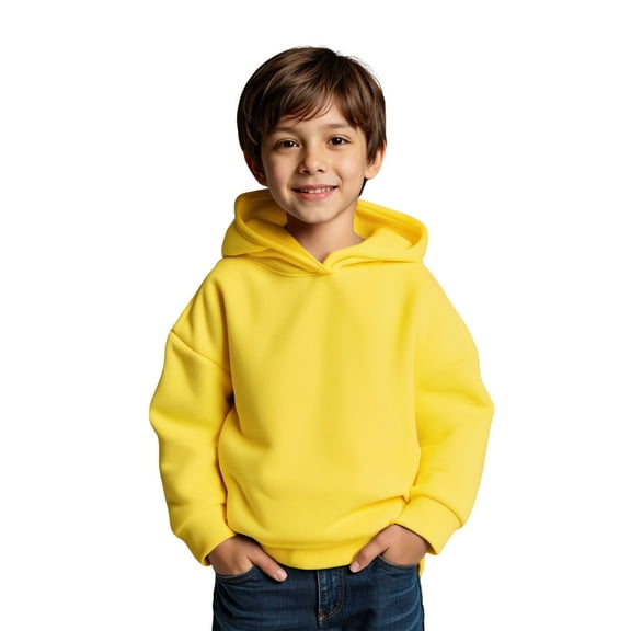 Boys Hoodies Yellow Hoodie Casual Long Sleeve Hoodie Sweatershirt Pullover Warm Fall Winter Clothes r Girl Clothes 6-9 Months Boys Girls Fashion