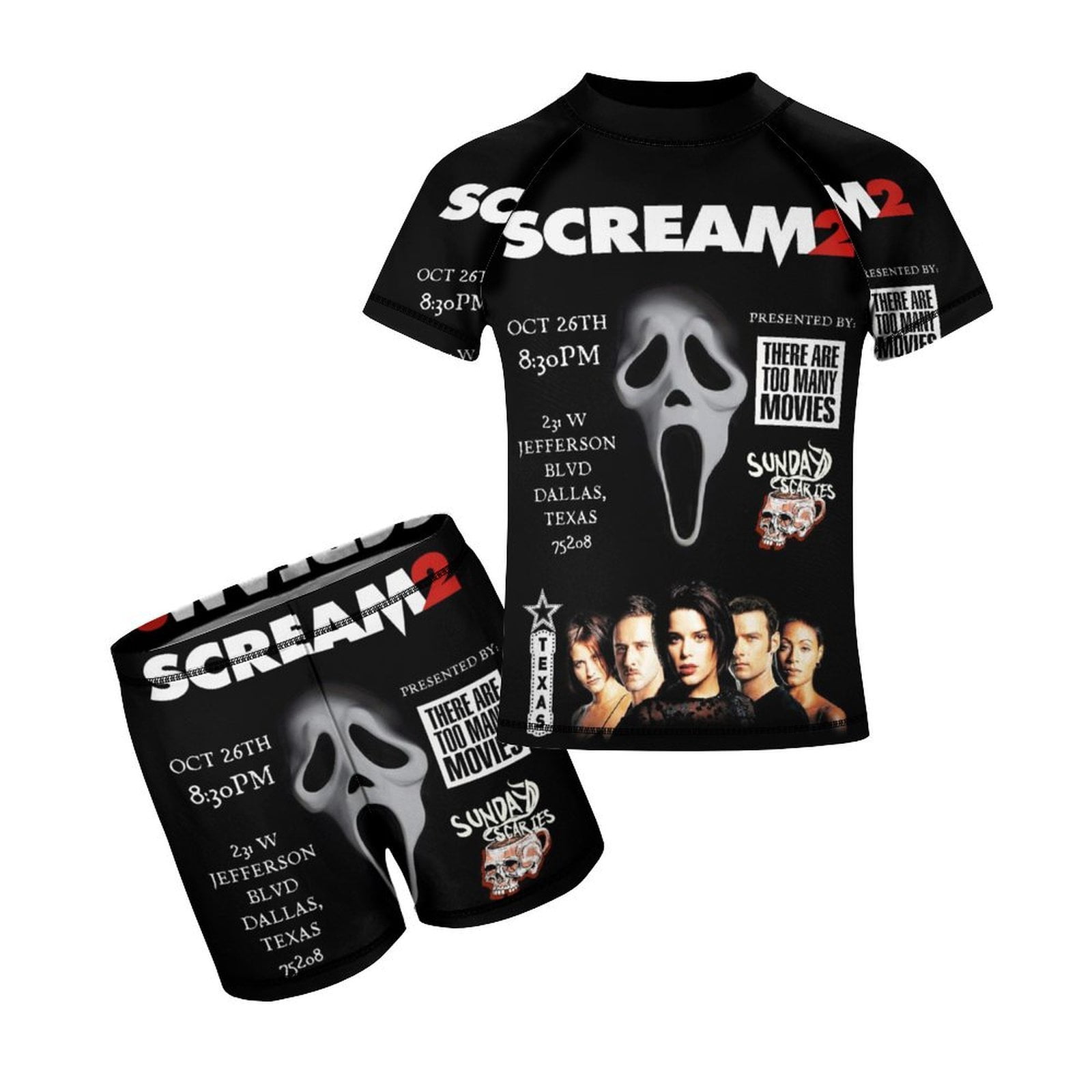 Boys Horror Movie Scre-am0 Rash Guard Set 2 Piece Swimsuits Short ...