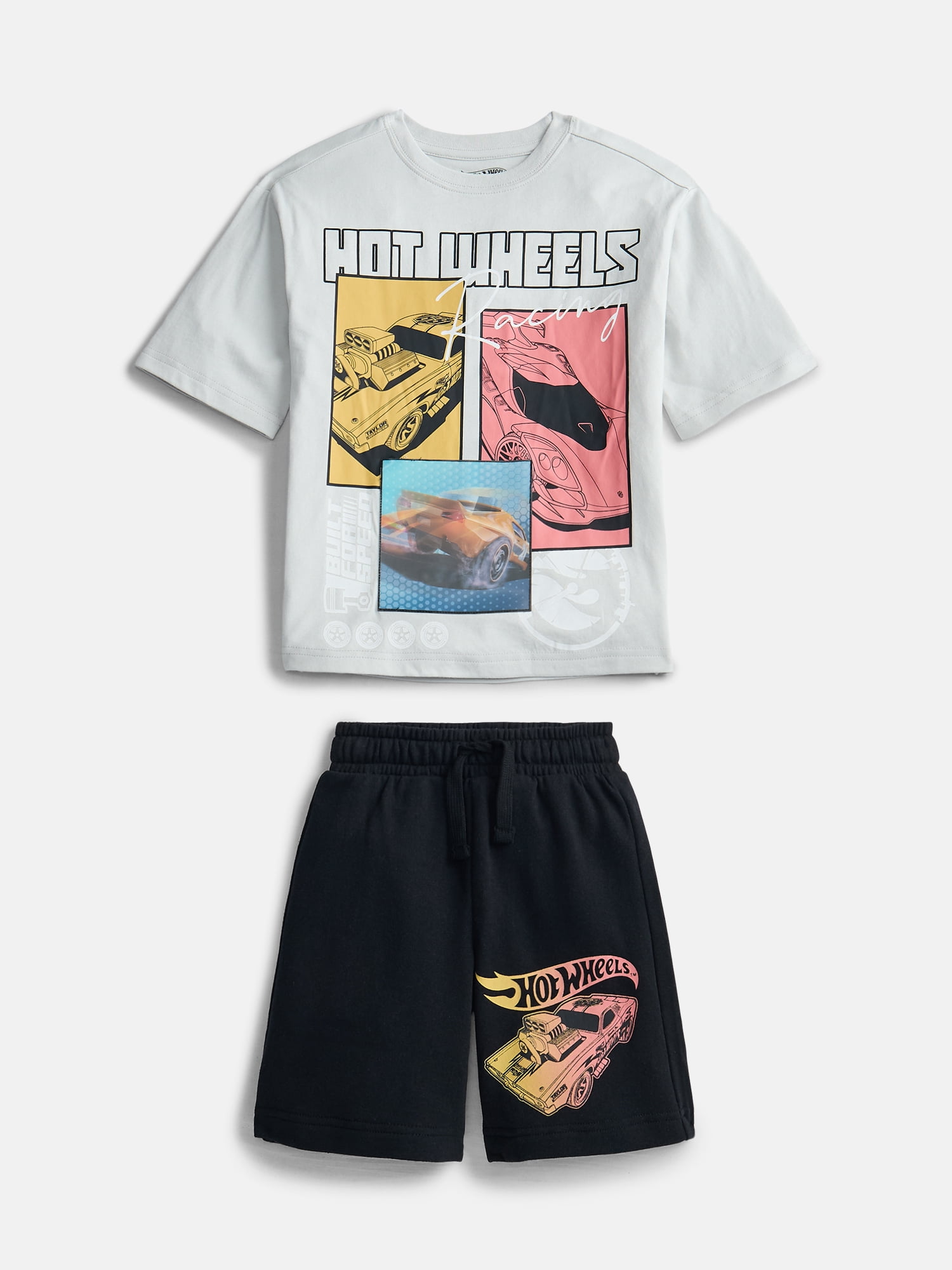 Hot Wheels Boys Graphic Tee and Shorts Set, 2-Piece, Sizes 4-18