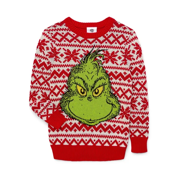 Boys How The Grinch Stole Christmas Sweater, Sizes 4-18