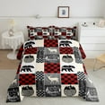 thumbnail image 1 of Hunting Deer Quilt, Rustic Cabin Lodge Comforter Set Wildlife Bear Bedding Set Full Size, Western Country Farmhouse Wooden Board Down Comforter With 2 Pillow Cases, Rustic Gifts For Mom, 1 of 5