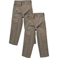 thumbnail image 1 of Boys Husky Fit Straight Flat Front Adjustable Waist School Uniform Pants - 2 Pack, 1 of 6