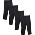 thumbnail image 1 of Boys Husky Fit Straight Flat Front Adjustable Waist School Uniform Pants - 4 Pack, 1 of 5