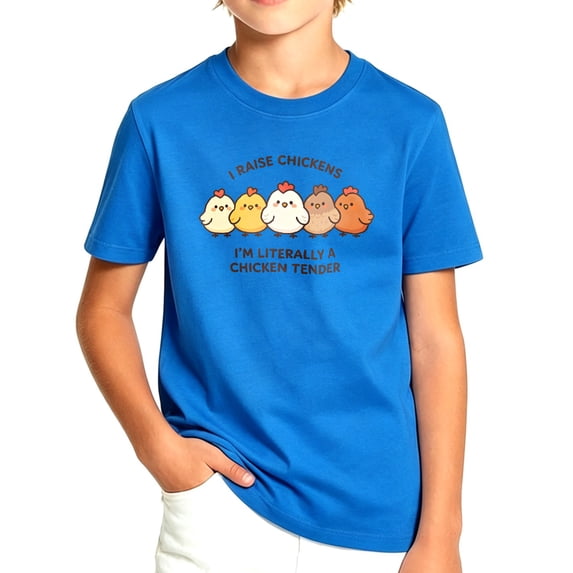 Chicken Meat Graphics Boys I Raise Chickens Literally Chicken Tender Graphic T Shirt, Cotton ...
