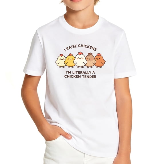 Chicken Meat Graphics Boys I Raise Chickens Literally Chicken Tender Graphic T Shirt, Cotton ...
