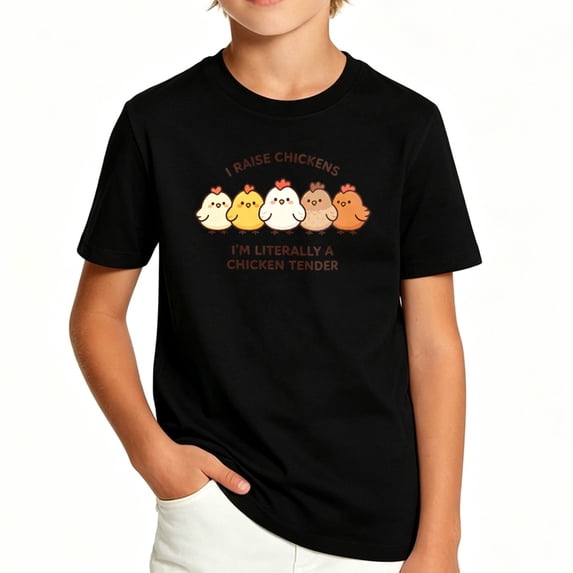 Chicken Meat Graphics Boys I Raise Chickens Literally Chicken Tender Graphic T Shirt, Cotton ...