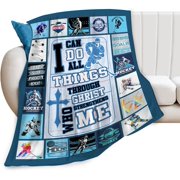 Boys Ice Hockey Blanket Hockey Player Throw Blanket Super Soft Plush Lightweight Warm Fleece Flannel Sports Decor Blanket Gifts for Hockey Lover Women Girls Men Kids for Sofa Couch Bed 40"X50"