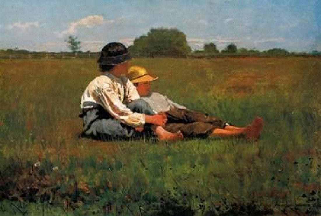 Boys In A Pasture Canvas Art - Winslow Homer (12 x 18)