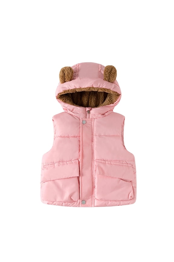 Boys Insulated Down Vest with Detachable Hood Winter Thermal Outerwear for Outdoor Activities Cozy Lined Garment Kids Padded Sleeveless Jacket