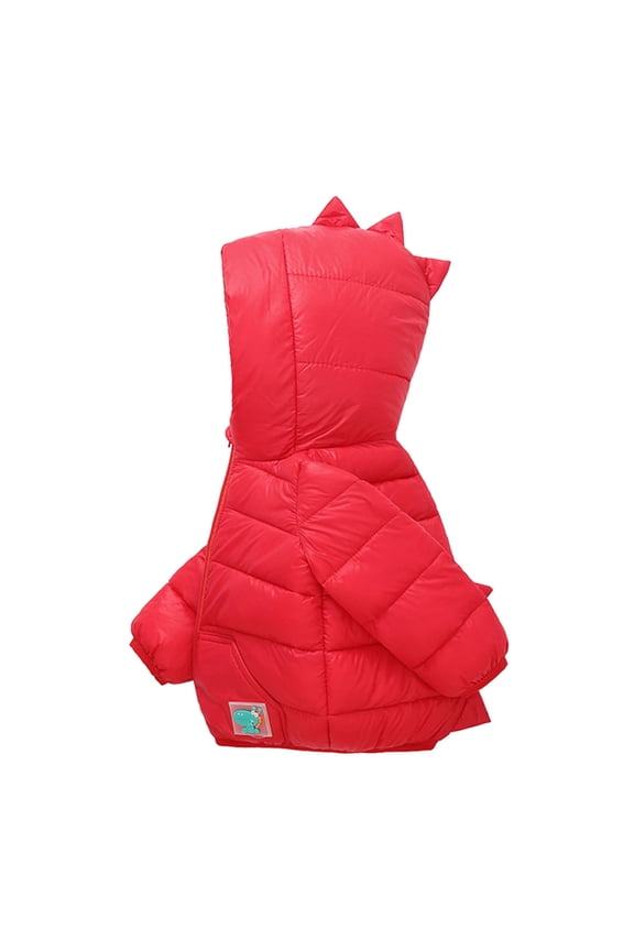 Boys Jacket Baby Kids Winter Warm Solid Dinosaur Padded Coats Outerwear Hooded Outwear Boys' Outerwear Jackets A 18 Months-24 Months