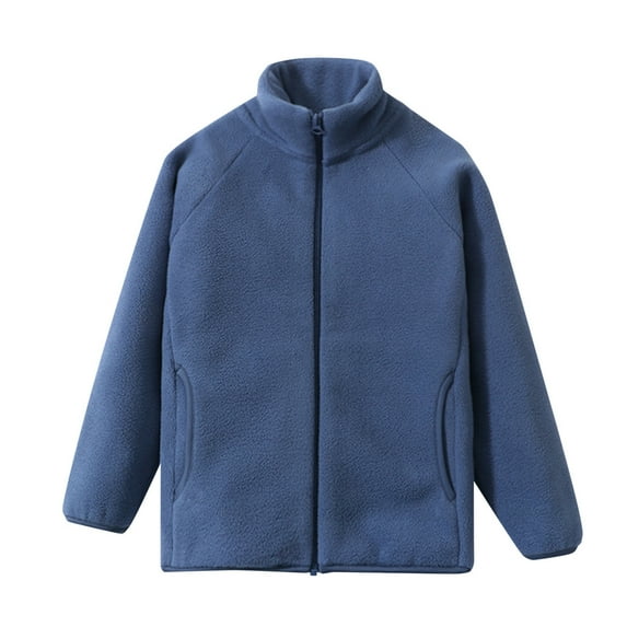 Boys Jacket,Children Boys Girls Winter Windproof Solid Zipper Coat Jacket Kids Warm Outerwear Jacket,Fall Jacket(Color:Blue,Size:7-8 Years)