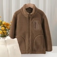 thumbnail image 1 of Boys Jacket Full-Zip Windproof Thermal Winter Coat Soft Cozy Stand Collar Design for Everyday Wear Ideal Ages 6-18, 1 of 3
