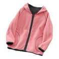 thumbnail image 1 of Boys Jacket Girls Long Sleeve Autumn Solid Zippered Hoodie Thicken Warm Coats Outwear Boys' Outerwear Jackets Pink 3 Years-4 Years, 1 of 7