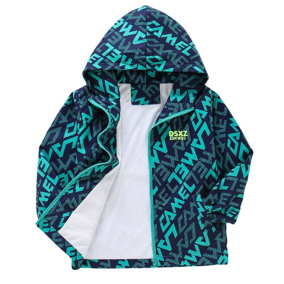 Boys Jacket Kids Boys Spring Long Sleeve Windbreaker Lightweight Breathable Outdoor Jacket with Zipper Pockets Toddler Coat Green 3 Years-4 Years