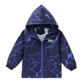 thumbnail image 1 of Boys Jacket Kids Toddler Fall Hooded Jacket Lightweight Breathable Casual Windbreaker Outdoor Sports Raincoat Outerwear with Pocket Toddler Coat Blue 14 Years-15 Years, 1 of 7