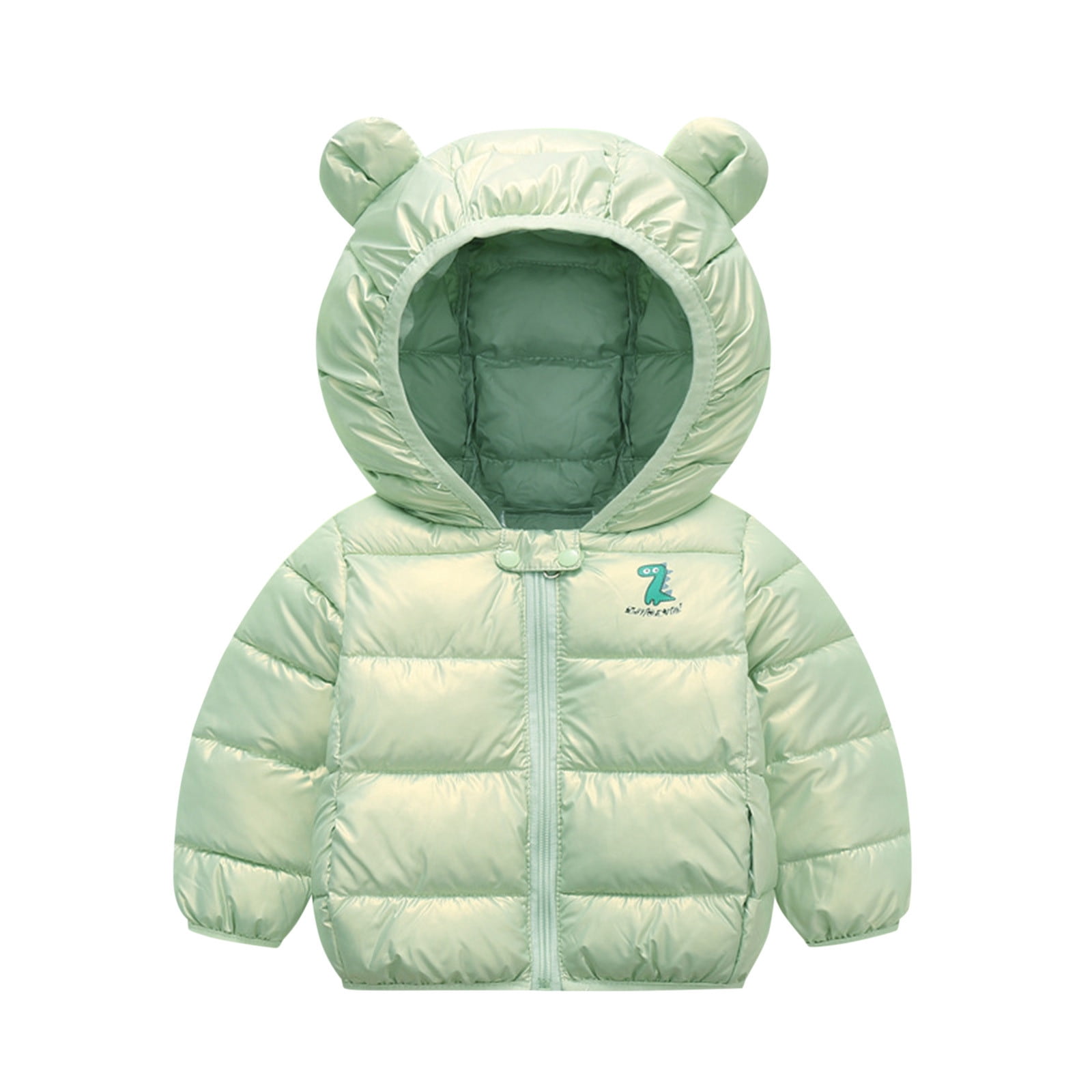 Boys Jacket Winter Warm Cartoon Dinosaur Bear Ears Coats Hooded Padded