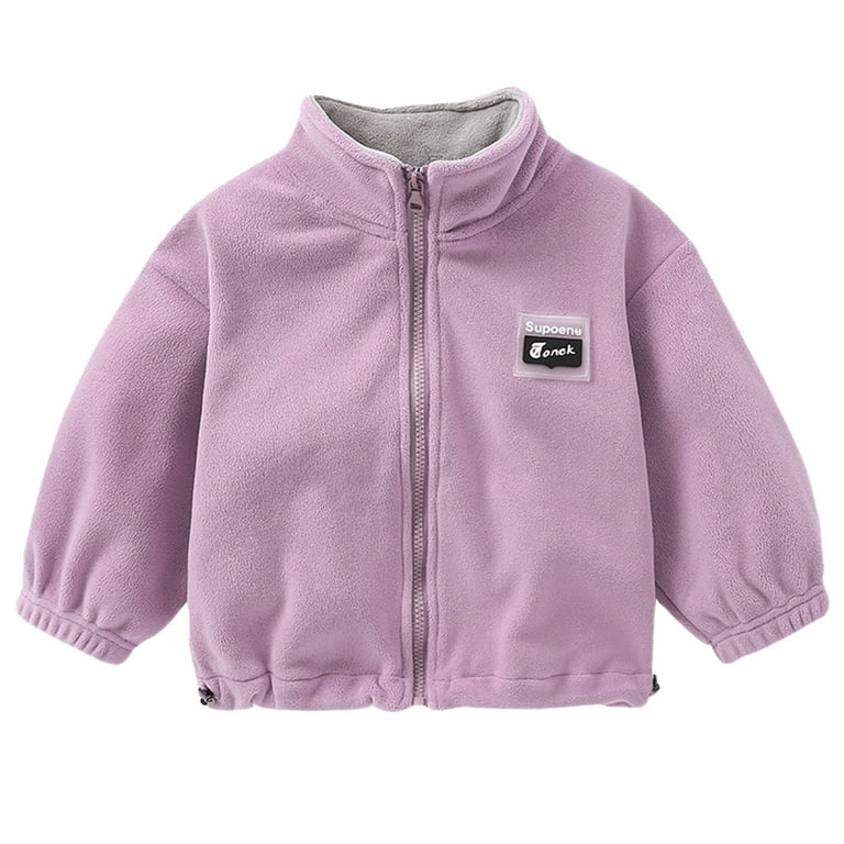 Boys Jackets Size 16 17 Years Mid Sized Child Zipper Children s Thick Autumn and Color Casual Long Sleeve Stand Collar Solid Color Purple Coat Walmart