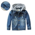 thumbnail image 1 of Boys Jean Jacket Long Sleeve Boys Denim Hoodie Blue Jacket Boys Lightweight Jacket Kids Jackets Boys Size 9-10 Years, 1 of 9