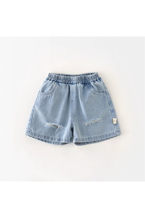Boys Jean Shorts Classic Loose Elastic Waist Cargo Jean Shorts Boys Fashion Kids Boys Shorts Size 73.00 Cute&nbsp;Boy&nbsp;Clothing
