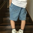 thumbnail image 1 of Boys Denim Shorts Relaxed Fit Baggy Denim Shorts with Pocket Boys Summer Clothes Shorts for Boys 11-12Years, 1 of 6