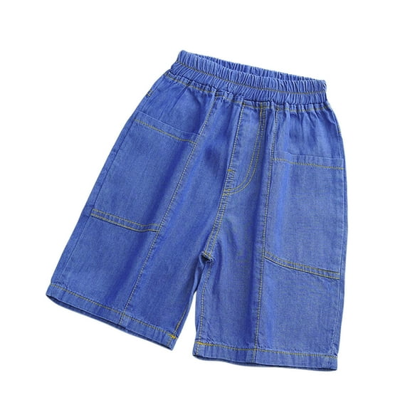 Boys Jean Shorts,Fashion Loose Elastic Waist Summer Trousers Short Boys Fashion Kids Boys Clothes 5-6 Years