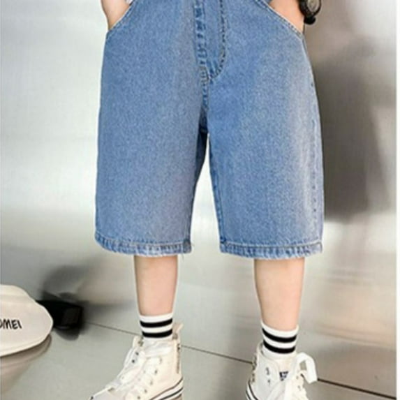 Boys Denim Shorts Classic Baggy Denim Shorts with Pocket Boys Fashion Boys Clothes 11-12 Years