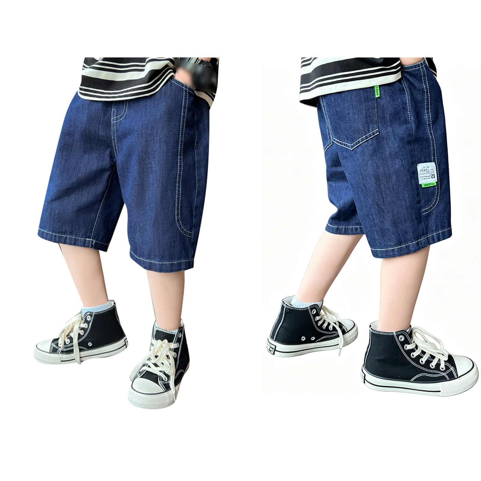 Boys Jean Shorts High Waisted Slim Fit Jeans Shorts with Pockets Boys Summer Clothes 11-12 Years