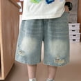 thumbnail image 1 of Boys Jean Shorts Relaxed Fit Loose Cargo Jean Shorts Boys Summer Clothes Toddler Boys Clothes 3-4 Years, 1 of 8