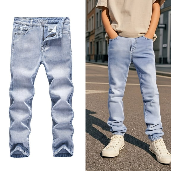 Boys Jeans Boys Slim Fit Boys Blue Jeans Fall Clothes Kids Boys Clothing 9-10 Years