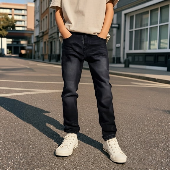 Boys Jeans Boys Slim Fit Jeans Black Jeans Boys School Clothes Kids Boys Fashion 5-6 Years
