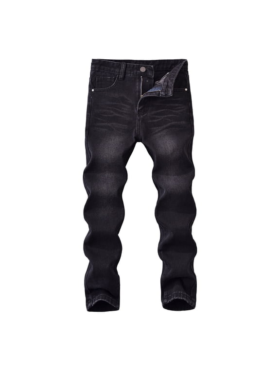 Boys Jeans Kids Boys Ripped Distressed Jeans Fit Korean Style Denim Pants Streetwear Back to School Btc Baby Jeans Black 7 Years-8 Years