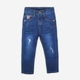thumbnail image 1 of Boys Jeans Stretch Cotton Denim Long Pants Slim Fit High Waist Casual Fashion Jeans for Kids 2-10 Years (9 Years, Dark Blue), 1 of 7