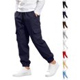 thumbnail image 1 of Boys Jogger Cargo Pants Zaewscy Boys Cargo Jogger Pants Elastic Drawstring Waist Casual Trousers with Multi Pockets Kids Outdoor Daily Wear Navy 170, 1 of 9