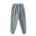thumbnail image 1 of AIEOTT Boys Jogger Pants Cotton Fleece Athletic Pants Drawstring Elastic Waist Pull On Sweat Pants Fall Winter Daily Versatile Pants, 1 of 6