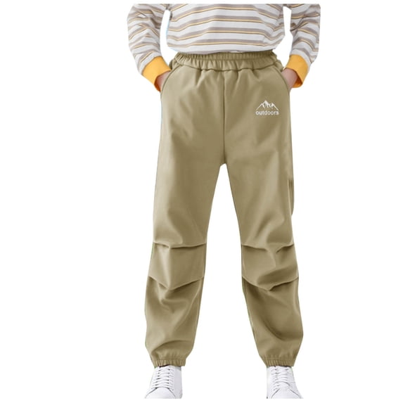 AIEOTT Boys Jogger Pants Lightweight Elastic Bottom Sweatpants Pull On School Pants for 5-16 Years