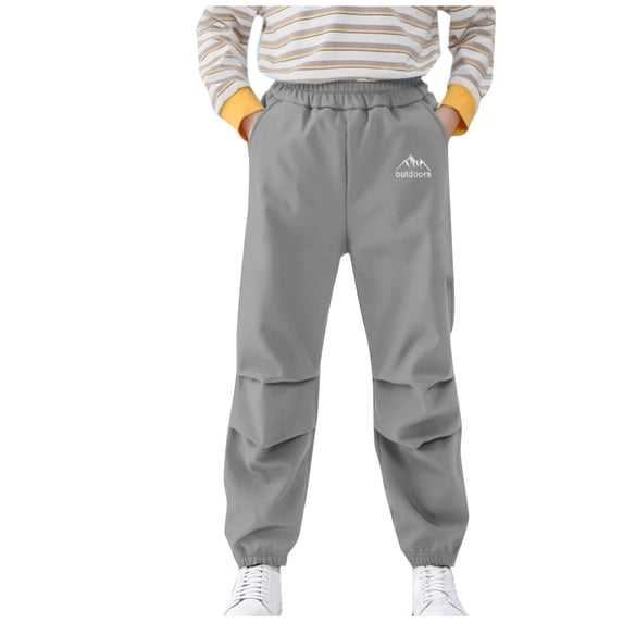 AIEOTT Boys Jogger Pants Lightweight Elastic Bottom Sweatpants Pull On School Pants for 5-16 Years