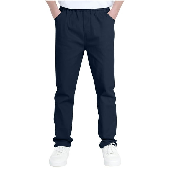 Boys Jogger Pants Outdoor Sports Cargo Sweatpants Elastic Waist Casual Joggers with Pockets Size 6-14
