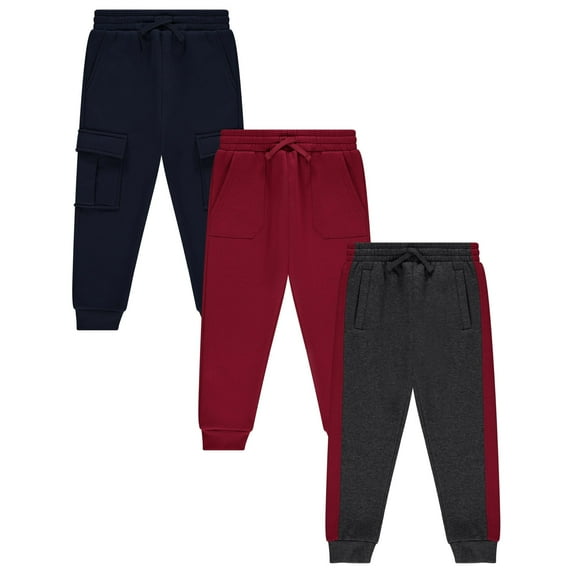 Boys Jogger Pants Set Comfortable, Durable, and Stylish Pack of 3 with Pockets