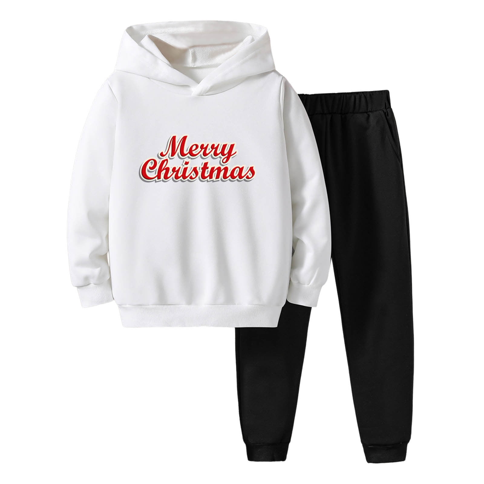 Boys Jogger Sets Toddler Boys Girls Winter Christmas Long Sleeve Letter