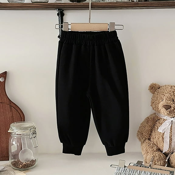 Boys' Jogger Sweatpants Athletic Solid Long Pants Sports Elastic Children'S Pants with Pockets for Kids Girl 4-5 Years