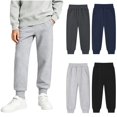 thumbnail image 1 of Boys Jogger Sweatpants Elastic Waist Casual Trousers with Side Pockets Solid Color Pants for School Outdoor Daily Wear, 1 of 8