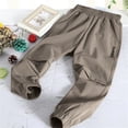thumbnail image 1 of Boys Joggers Pants Elastic Waist Track Pants With Pockets Sports Exercise Summer Trousers For Kids Khaki 7-8 Years, 1 of 2