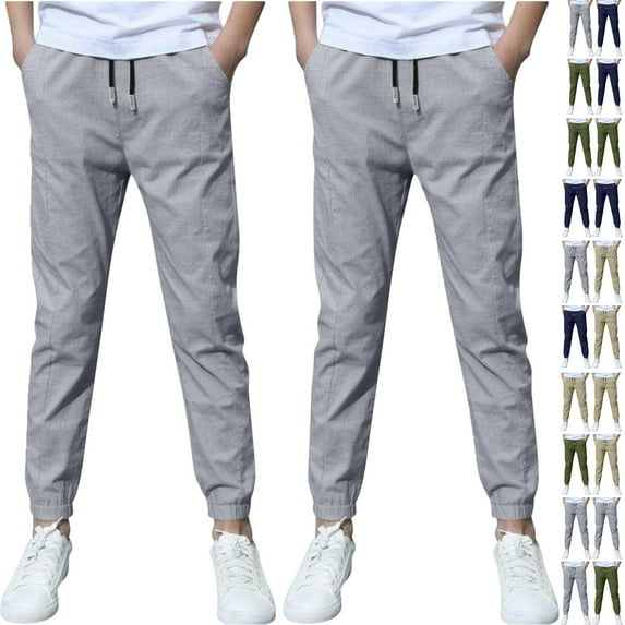 Boys Joggers Pants Outdoor Youth Hiking Pants Lightweight Athletic Pants with Pockets Teen Boys Casual Lightweight Summer Loose Fit Elastic Waist Plus Size Solid Lounge Long Trousers
